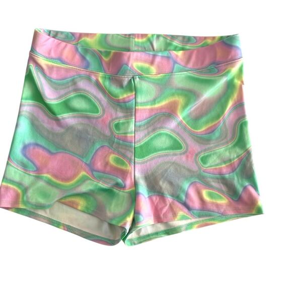 Monki Psychedelic Print Biker Shorts – Size Small - Picture 1 of 4